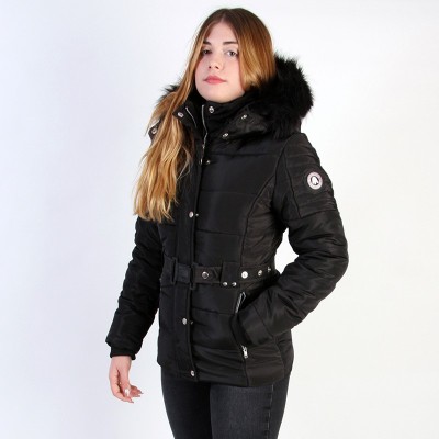 Abrigo Lady Jon Original Free Norway – Modelo Negro y Capucha de Pelo