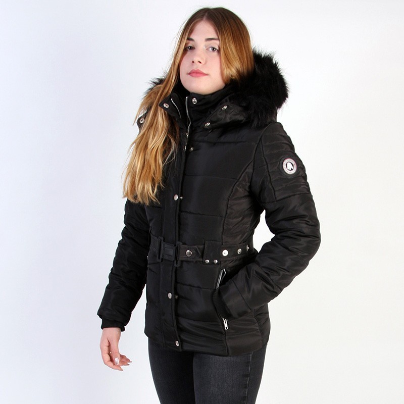 Abrigo Lady Jon Original Free Norway – Modelo Negro y Capucha de Pelo