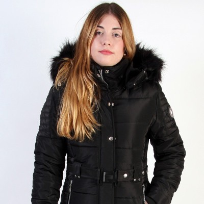 Abrigo Lady Jon Original Free Norway – Modelo Negro y Capucha de Pelo