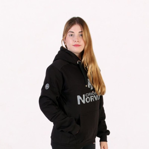 Sudadera Beer Original Free Norway - Modelo negro con capucha
