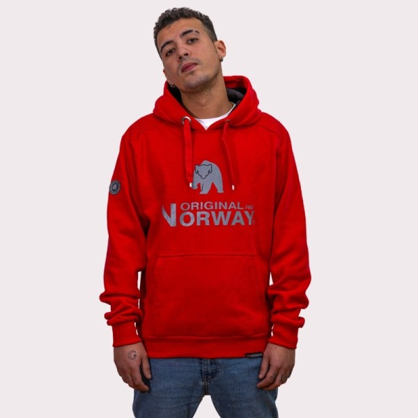 Sudadera Beer Original Free Norway - Modelo Rojo con capucha