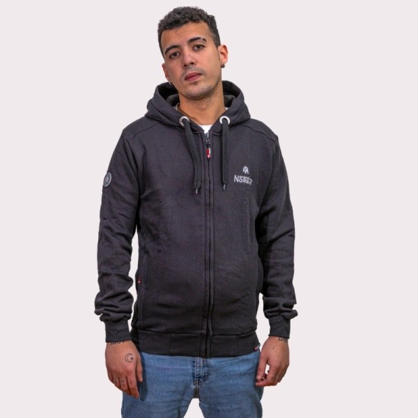 Sudadera Classic Hood Original Free Norway – Modelo negro con cremallera