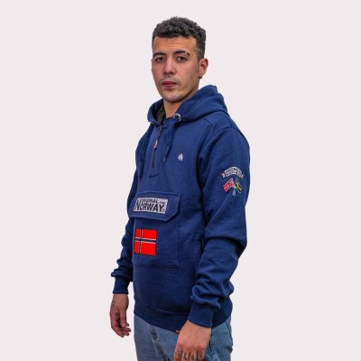 Sudadera Kangaroo Original Free Norway – Modelo navy con capucha