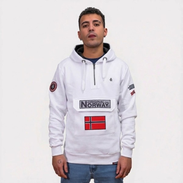Sudadera Kangaroo Original Free Norway – Modelo blanca con capucha